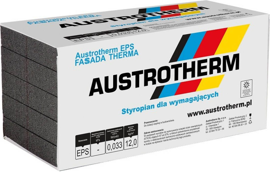 Nowość Austrotherm: szare płyty styropianowe EPS Fassada Therma